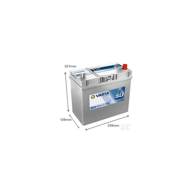 Batterie 12 V 45 Ah 330 A B32 VARTA Dynamic SLI
