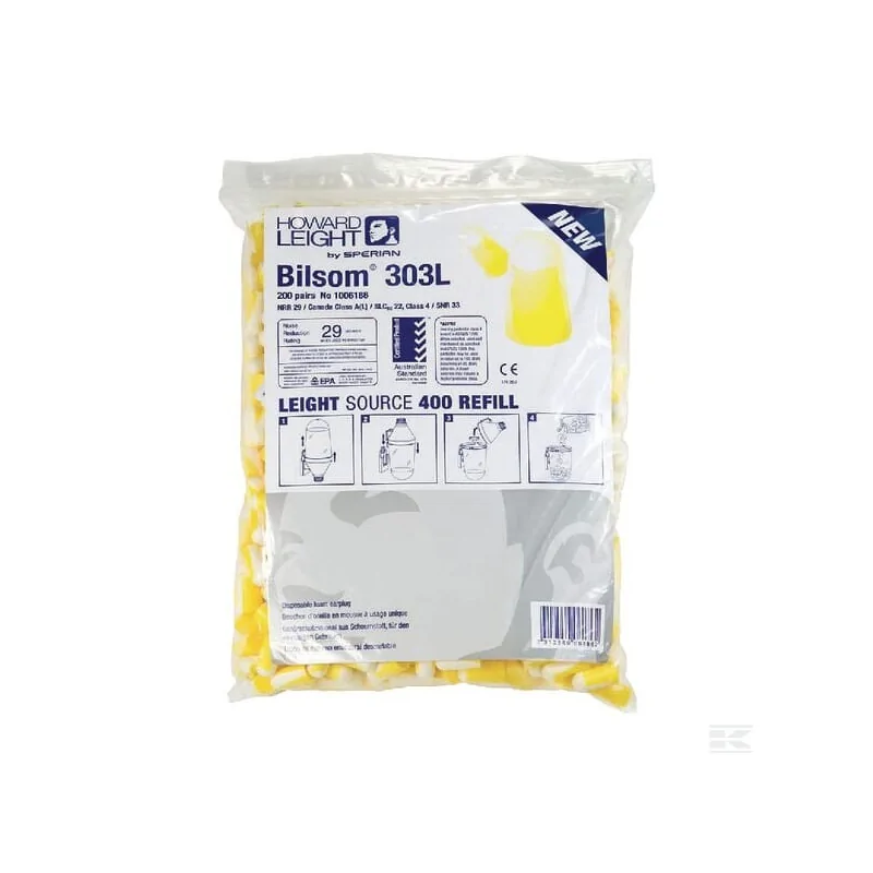 Bouchons d'oreilles Bilsom 303L (200 paires) Paquet de recharge