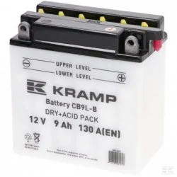 Batterie 12V 9Ah 130A avec pack d'acide Kramp